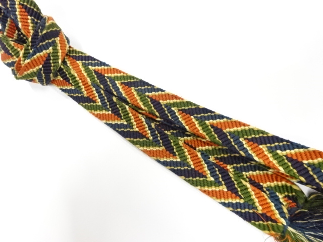 正絹　無形文化財　道明製　手組帯締め